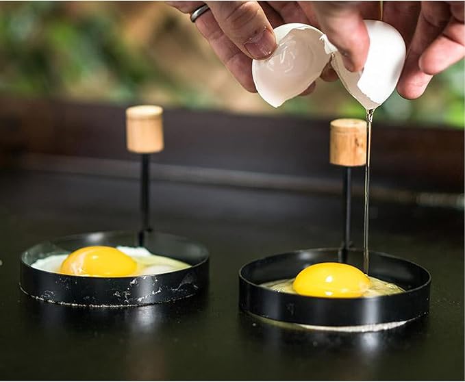 Blackstone 1543 4-Piece Griddle Breakfast Kit with Batter Dispenser, Bacon Press, and Two Egg Rings