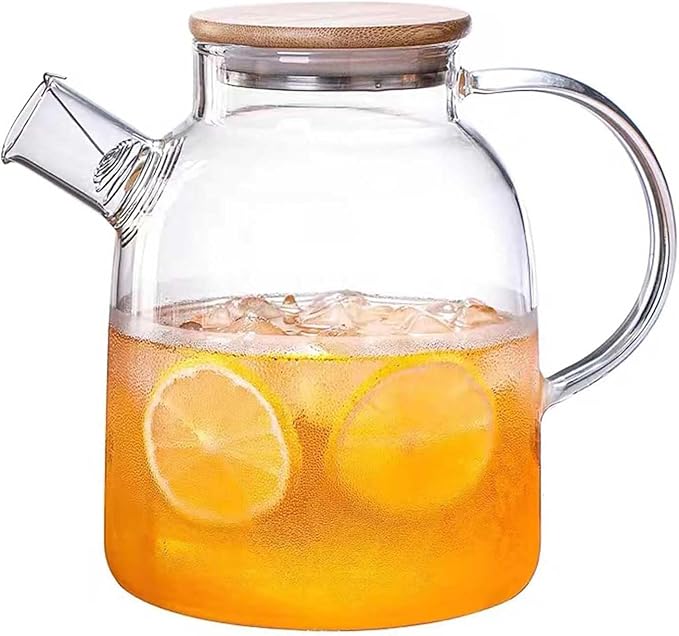 Hwagui - Glass Teapot with Infuser for Loose Tea and Blooming Tea, Heat Resistant Glass Teapot and Kettle for Stovetop, Perfect Tea Maker, 1600ml/54oz