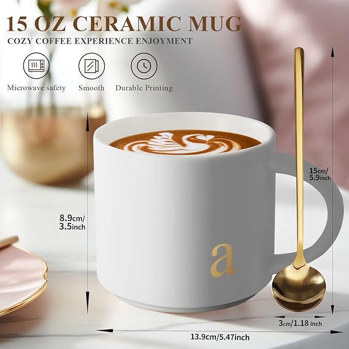 Monogrammed Ceramic Large Coffee Mug Tea Cup Best Female Friend Happy Birthday Gifts Ideal Close Women Bff Stuff Bestie Soul Sister Ever Long Distance Personalized Unique Cute Christmas Xmas Present,E
