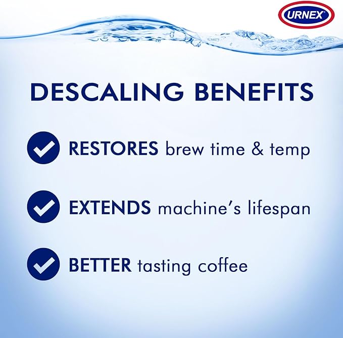 Urnex Liquid Dezcal Activated Descaling Solution - 33.6 Ounce (8 Uses) - For Use With Keurig 1.0/2.0, Home Coffee and Espresso Machines, Kettles, Garment Steamers