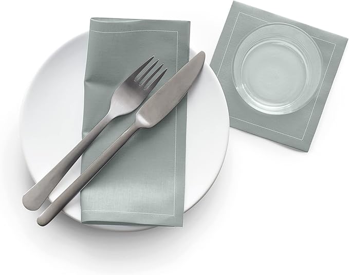 Cotton Cocktail Napkin - 4.3 x 4.3 in - 50 units per roll - Grey