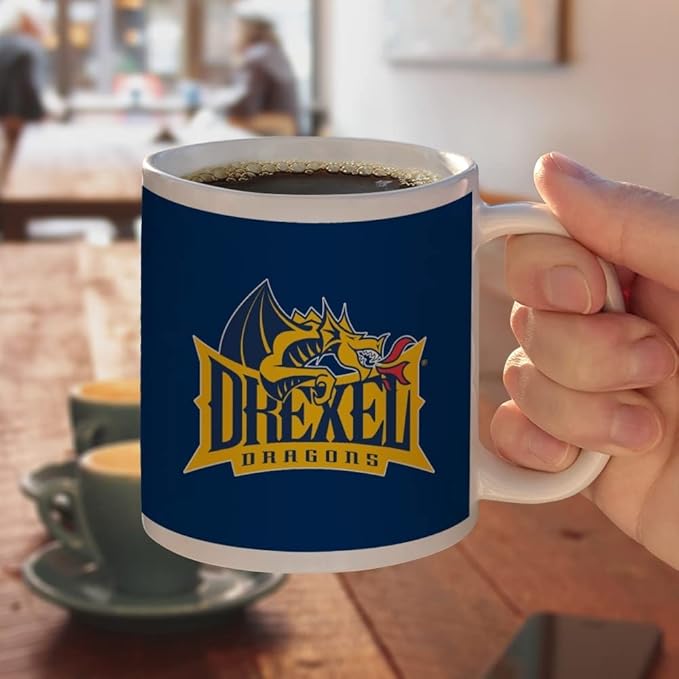 Drexel University Primary Logo Ceramic Coffee Mug, Novelty Gift Mugs for Coffee, Tea and Hot Drinks, 11oz, White