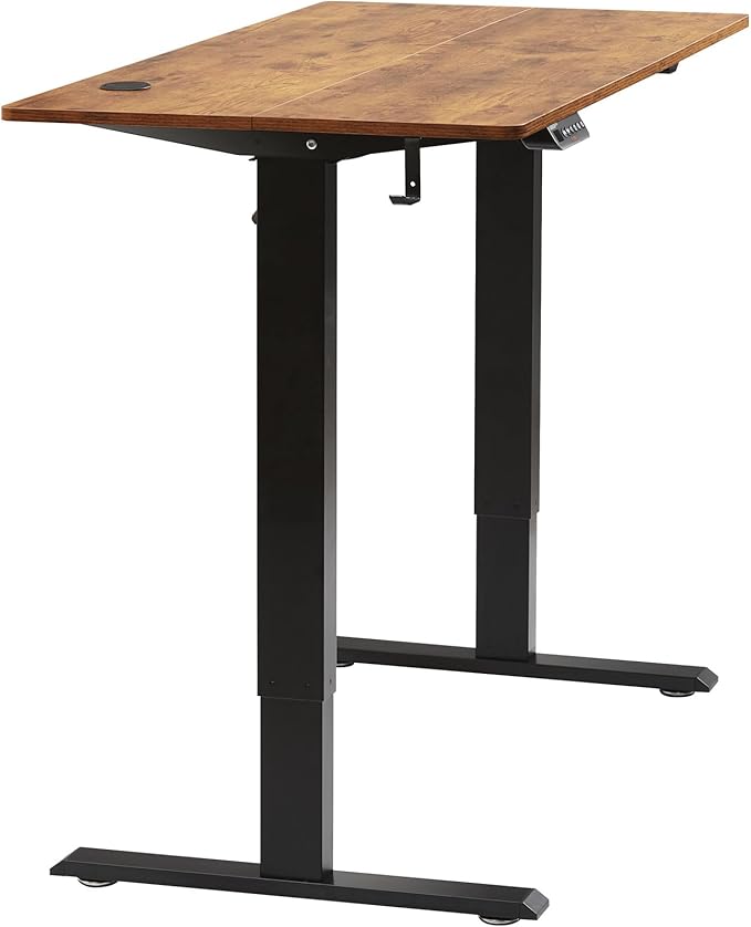 VEVOR Height Adjustable Desk, 55.1 x 23.6 in, Support 180 lbs, Electric Standing Desk with 3 Memory Presets, Sturdy Dual Metal Frame, Versatile Computer Sit Stand up Desks, Suitable for Home Office
