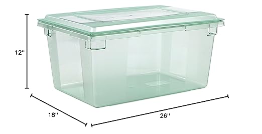Carlisle FoodService Products CFS 10623C09 StorPlus Color-Coded Food Box Storage Container Only, 16.6 Gallon, 26" x 18" x 12", Green (Pack of 3)