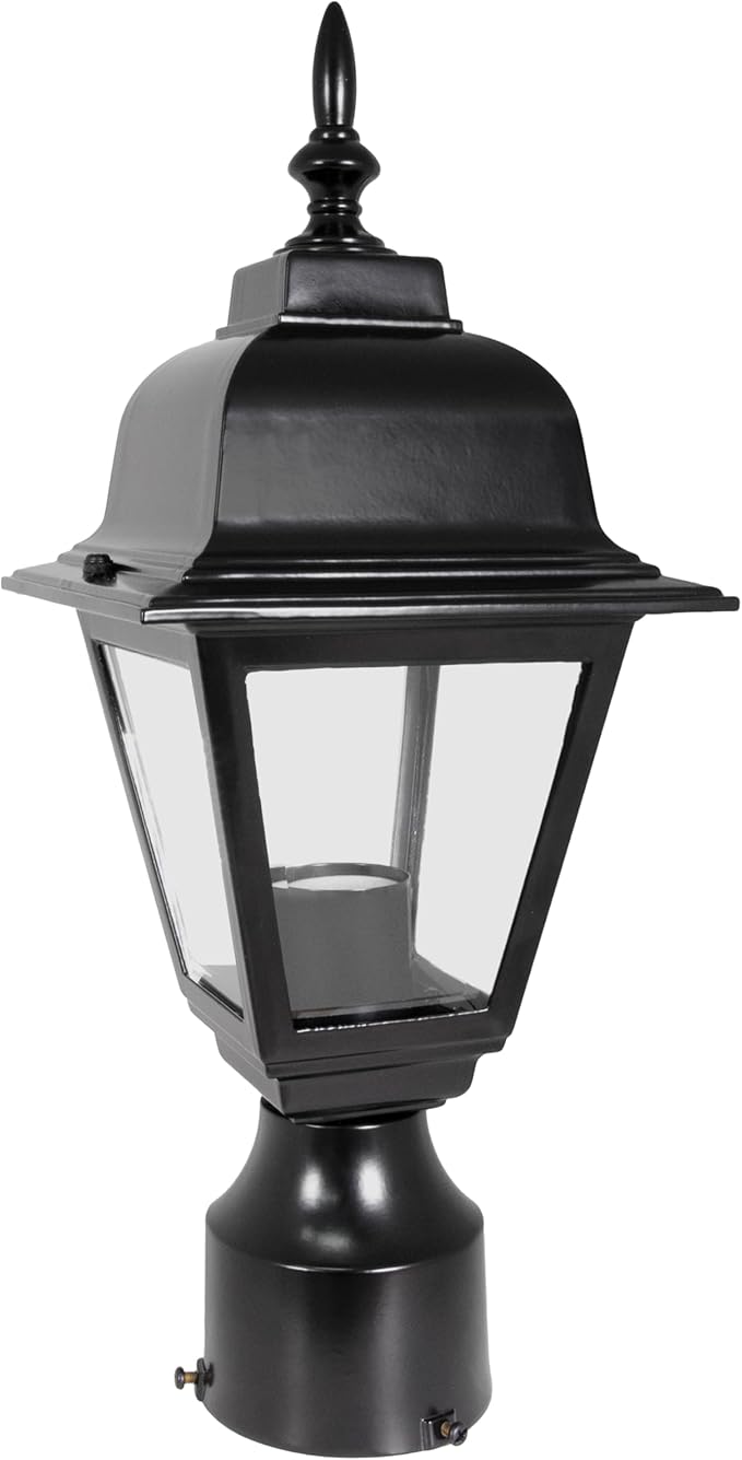 Maple Street Outdoor Post Light with Clear Glass, Wet Rated for Driveway, Patio, and Garden – Design House, 507509