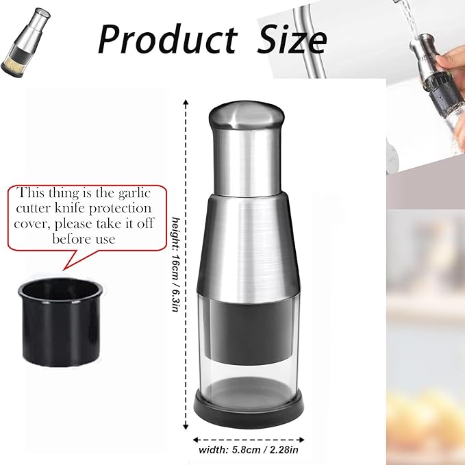 2025 Upgraded Compact Mini Dicer Food Chopper,Functional Manual Press, Stainless Steel Hand Food Chopper for Mincing Garlic Garlic Press Stainless Steel Manual Pressed Chopper