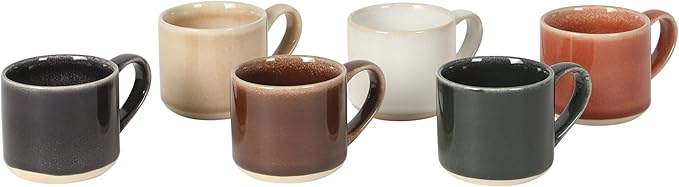 Mr. Coffee Espresso Whims 6 Piece 4 OZ Reactive Glaze Espresso Cup Set