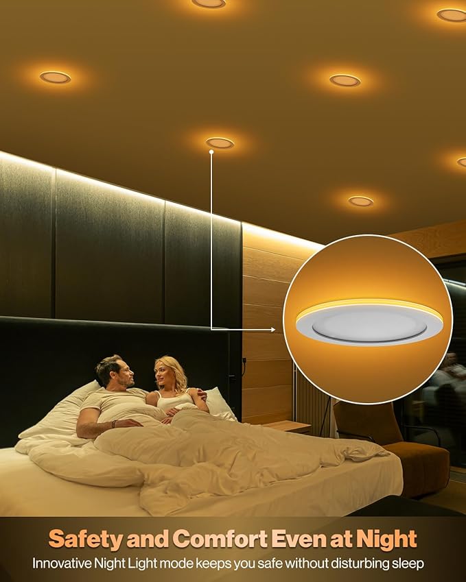 Sunco 6 Pack 8 Inch LED Slim Down Light Residential Ambient Home Indoor Living Room Bedroom Bathroom, 1350 Lumens, 13W (100W Equivalent) Selectable CCT 2700K/3000K/4000K/5000K/6000K, 0-10V Dimmable.