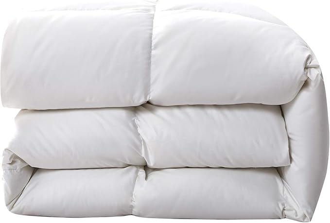 Serta Down Fiber Comforter King Size-All Season Duvet Insert, Luxury Fluffy Bed Comforter 100% Cotton 300 Thread Count Shell, Down Feather Fiber 500 Fill Power with Corner Taps, White 106x90inch