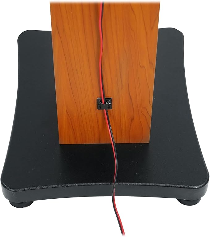 Rockville Pair SS36C 36" Classic Wood-Grain Speaker Stands, Solid MDF, 100 lb Capacity, Dual Top Plates, Isolation Pads, Brass and Rubber Spikes, Cable Management for Home Audio and Studio