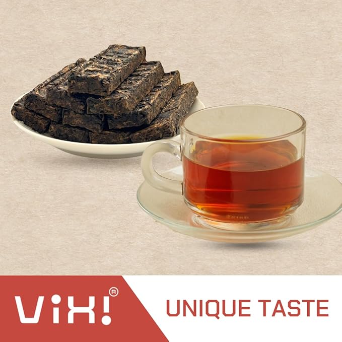 VIXI Puerh Tea, 48 Counts, Vietnam's Mountain Tea, Pu erh Tea Bricks, 100% Natural from Ancient Tea Tree, Premium Pu-erh Tea for Hot and Cold Brew