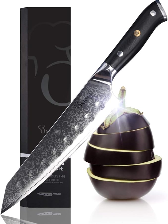 Oxford CHEF Kiritsuke Chef's Knife 8 Inch Damascus Japanese VG10 Super Steel 67 Layer High Carbon Stainless Steel