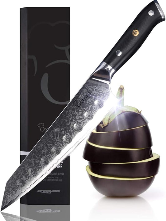 Oxford CHEF Kiritsuke Chef's Knife 8 Inch Damascus Japanese VG10 Super Steel 67 Layer High Carbon Stainless Steel