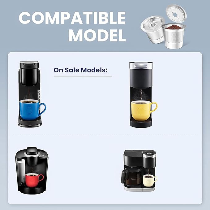 Reusable K Cups Stainless Steel Coffee Capsuled Cup Refillable Coffees Capsuled K Cups Filter Accessories Universals Reusable Pods