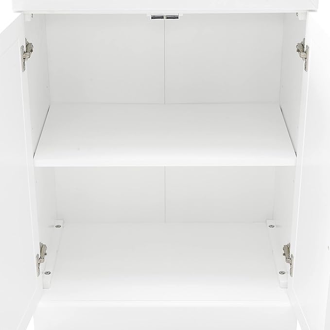 Crosley Furniture Stanton Pantry Storage Cabinet with Shelves, Kitchen, Dining, or Laundry Room, White