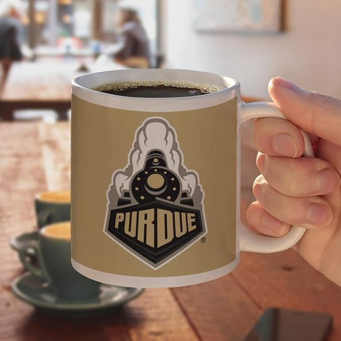 Purdue University Ceramic Coffee Mug, Novelty Gift Mugs for Coffee, Tea and Hot Drinks, 11oz, White