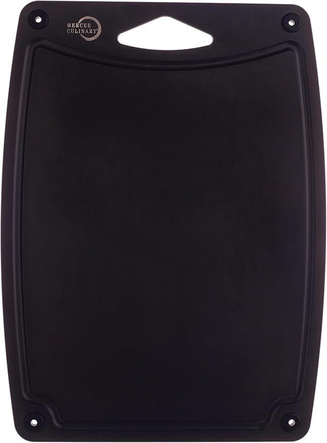 Mercer Culinary Composite Cutting Board-17 1/4" X 11 3/4", with Non Slip Feet and Juice Groove, Black