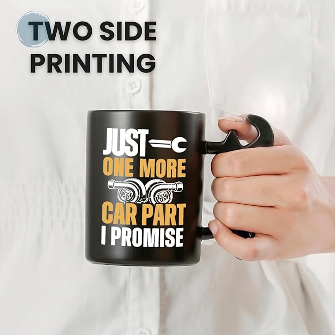 Onebttl Car Gifts For Men, Women, Dad, Mechanic - 13.5oz/400ml Ceramic Wrench Coffee Mug - One More