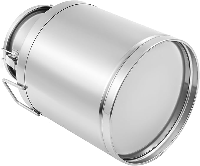 Milk Can Stainless Steel Containers with Lids Old Fashion Milk Jug Metal Bucket with Practical Handles, Sealed Bucket for Milk Water Wine Honey Oil Rice Tea Beans Grains (50 L/13.21Gal)
