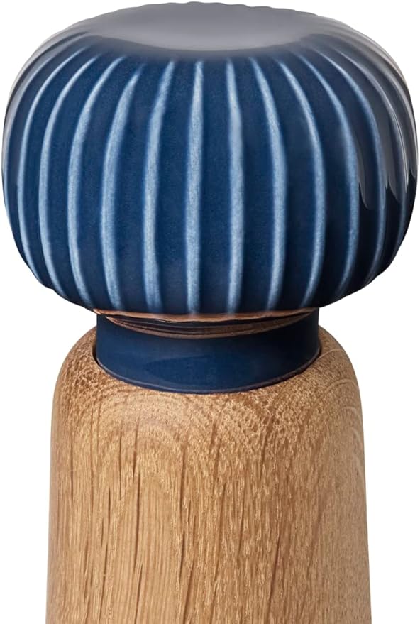 Kahler Hammershoi Salt and Pepper Grinder, Indigo, 5.7"H x 2.6"D, Designed by Hans-Christian Bauer, Gift Box Included