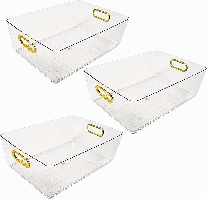 Clear Plastic Storage Bins Kitchen Organization, Pantry Storage, Fridge Organizer, Pantry Organization and Storage Bins, Cabinets Organizers, Bathroom storage bins - 3M