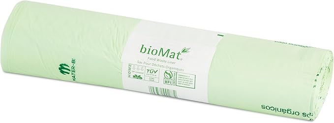 bioMat 64 Gallon Compostable Compost Liners, 10 Count, BPI ASTM D6400 Certified Large Compost Bags for Gargabe Bin