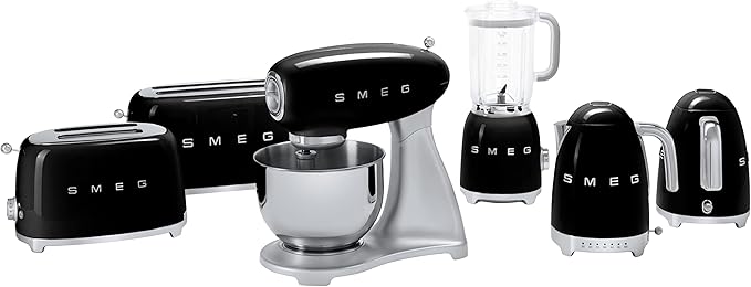 Smeg Retro Drip Coffee Machine and 2-Slice Toaster Bundle (Black)