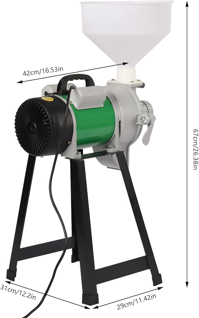 Electric Grain Mill, 2200W Commercial Grinder Machine, Wet Cereals Grinder With Funnel, Corn Mill, Rice Grain Flour Mill, Molino De Maiz Electrico