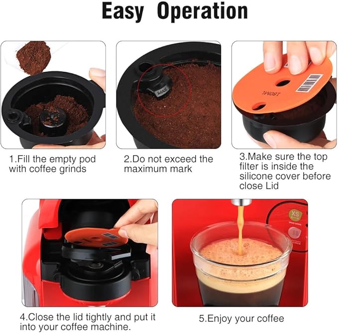 Reusable Coffee Capsules 60ml Expresso Pod Filter For Bos2ch Tassim0oo Tas Maker Compatibility Models For TAS1003GB TAS1401GB Vivy CTPM05UC