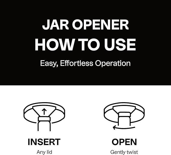 Jar Opener for Seniors - Under Cabinet Jar & Bottle Opener - Easy Grip for Weak Hands & Arthritis - One-Handed Kitchen Gadget - Heavy Duty Lid Remover (White)