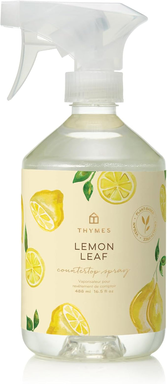 Thymes Countertop Spray - Counter Cleaner Spray - Household Cleaning Supplies (Lemon Leaf, 16.5 fl oz)