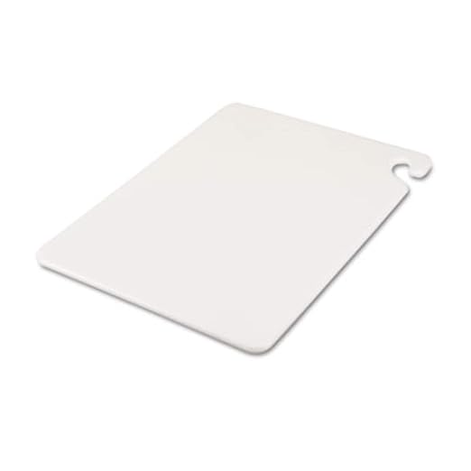 San Jamar CB152012WH Cut-N-Carry Color Cutting Boards, Plastic, 20w x 15d x 1/2h, White