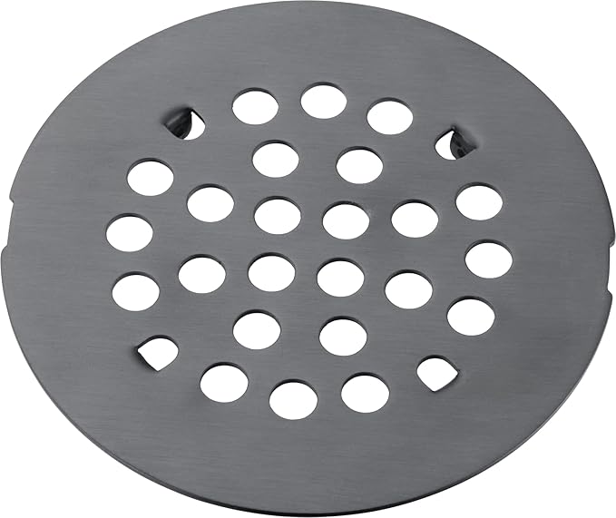 Bropury 4-1/4-Inch Easy-to-Install Snap-in Shower Drain Cover Floor Drain Replacement Cover Stainless Steel (Gun Grey)