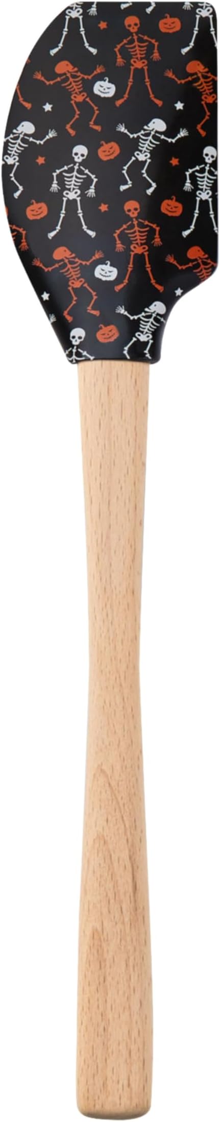 Tovolo Bone Appetit Halloween Spatula with Wood Handle BPA Free Heat Resistant Silicone Spatula for Halloween Baking Mixing Cooking Meal Prep, Spooky Kitchen Accessories Spatulas with Designs