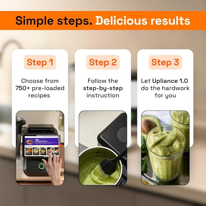upliance AI Cooking Assistant | 750+ Recipes | AI Powered | 12 Modes | Weighing Scale | App & WiFi | 220-204V | Use with Transformer in USA