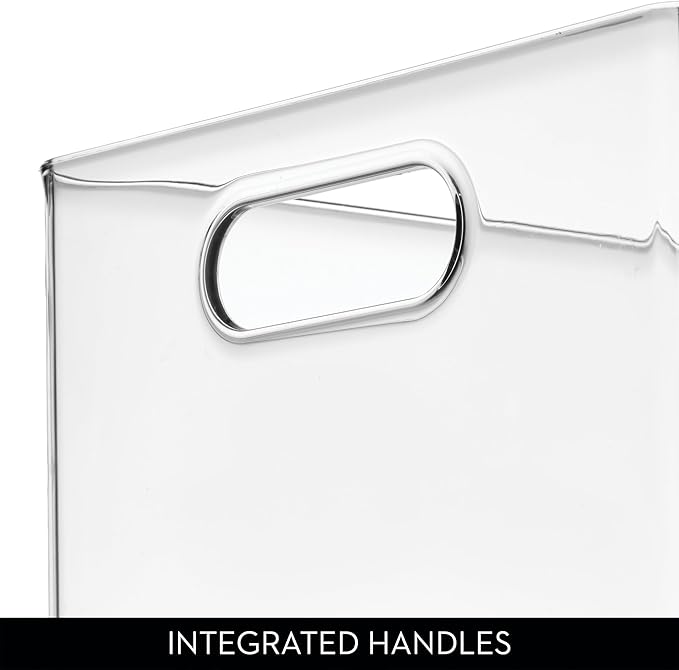 iDesign Stackable Clear Open Front Storage Bin, Easy Access Organizer for Pantry or Cabinet, 4-Pack