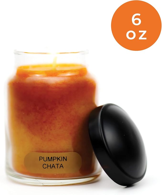 A Cheerful Giver - Pumpkin Chata - 6oz Baby Scented Candle Jar with Lid - Keepers of The Light - 30 Hours of Burn Time, Gift for Women, Orange