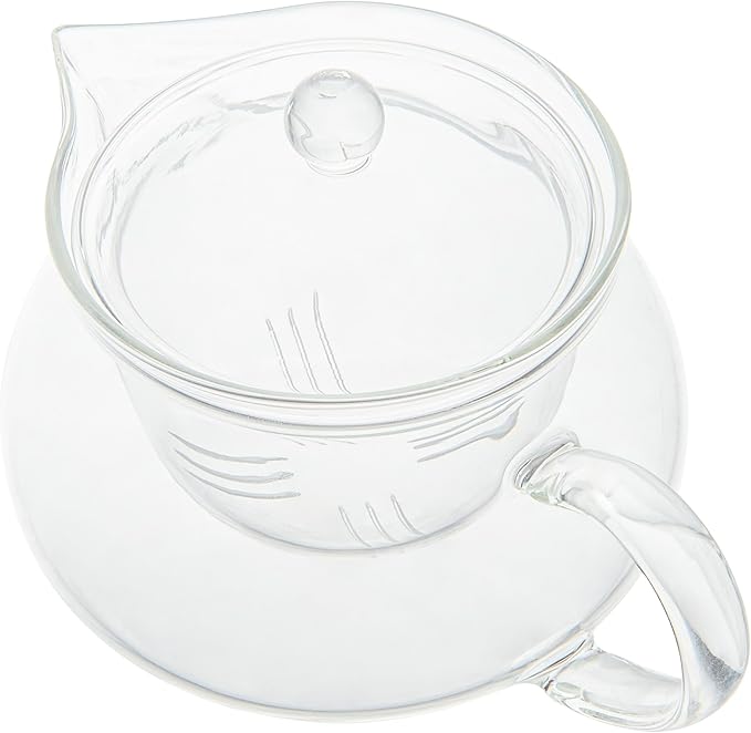 Restaurantware Forma 17 Ounce Glass Teapot 1 Double Wall Glass Tea Kettle - Does Not Chip Reusable Clear Glass Double Wall Teapot Rolled Rim Dishwashable