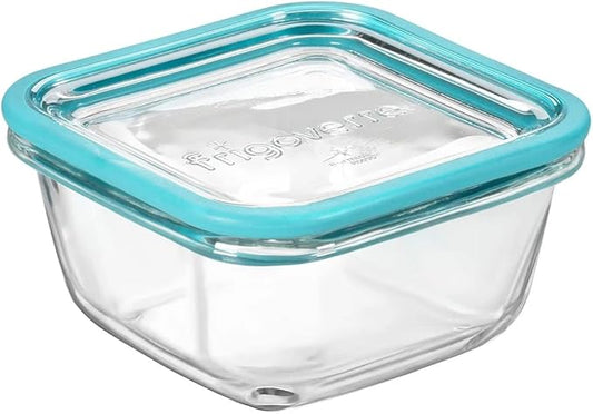 Bormioli Rocco Frigoverre Future 14.25 oz. Square Food Storage Container, Made From Durable Glass, Dishwasher Safe, Made In Italy.