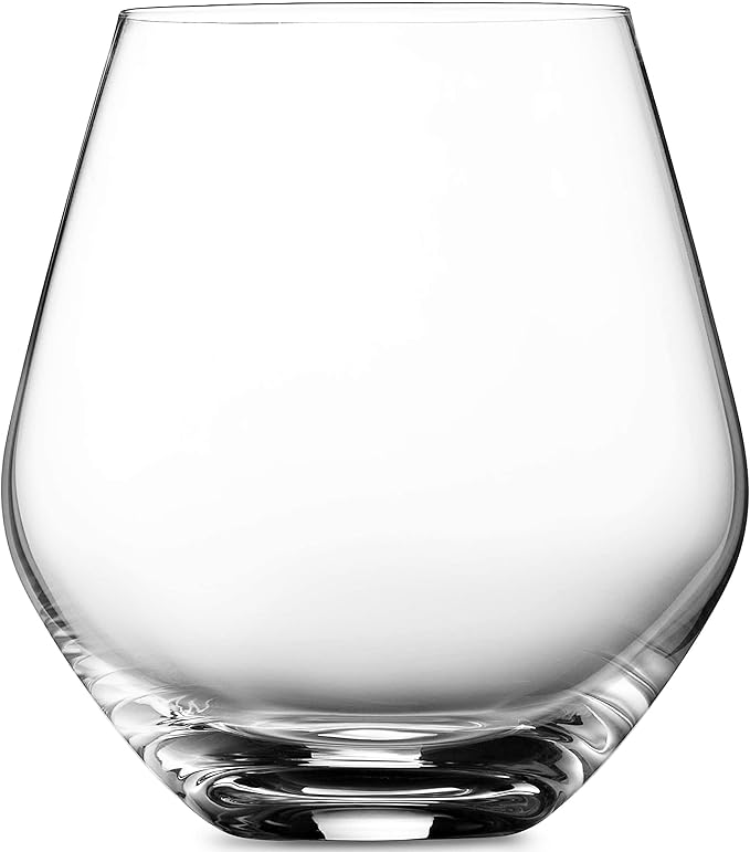 Godinger Wine Glasses, Stemless Wine Glasses, Red Wine Drinking Glasses, Stemless Wine Glass - 17oz, Set of 4 - Made in Europe