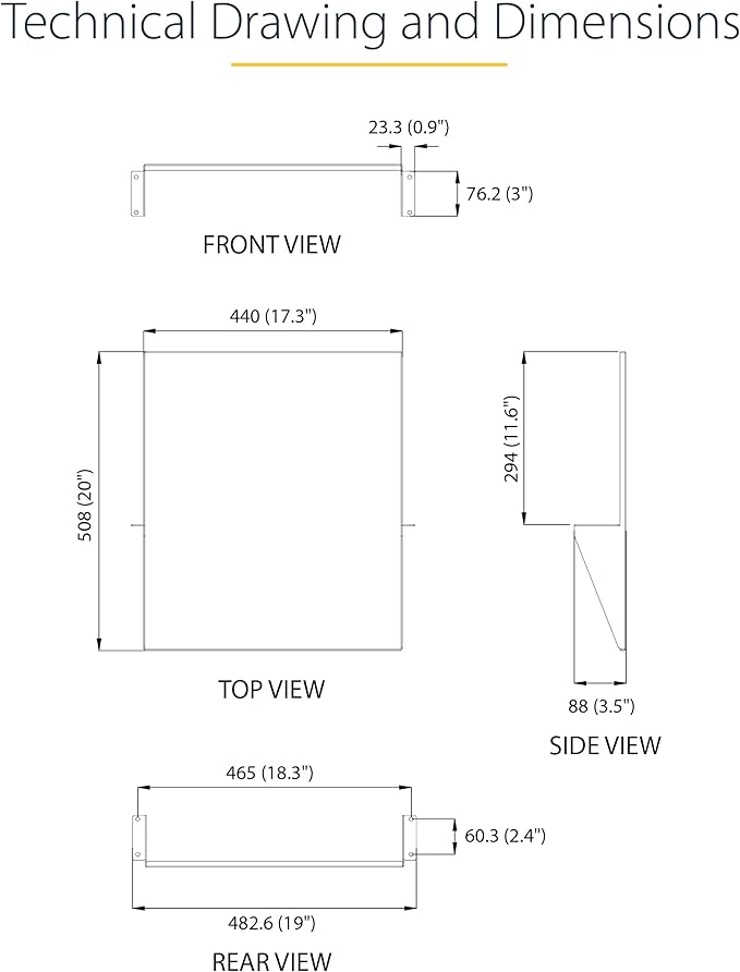 StarTech.com 2U 19" 2-Post Network Rack Cabinet Shelf - 20in Deep Center Mount Cantilever Tray Rackmount Shelf for AV/Data Equipment Enclosure w/Cage Nuts & Screws 75lb Weight Capacity (CABSHF2POST2)