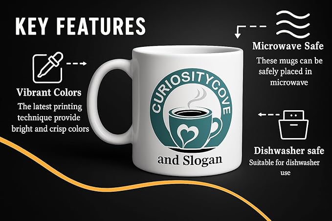 Personalized Coffee Mug | Custom Photo, Text, or Logo Cup (11oz, Yellow Rim, Inner, and Handle) |Dishwasher & Microwave Safe |Unique Gift for Men & Women –Taza Personalizada