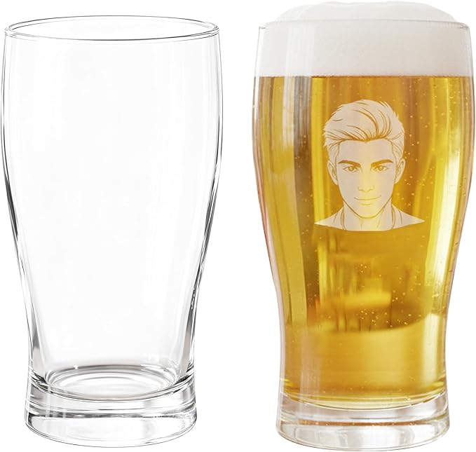 Personalized customized glass cup, engraved photo logo copy, beer cup, holiday party gift (S1)