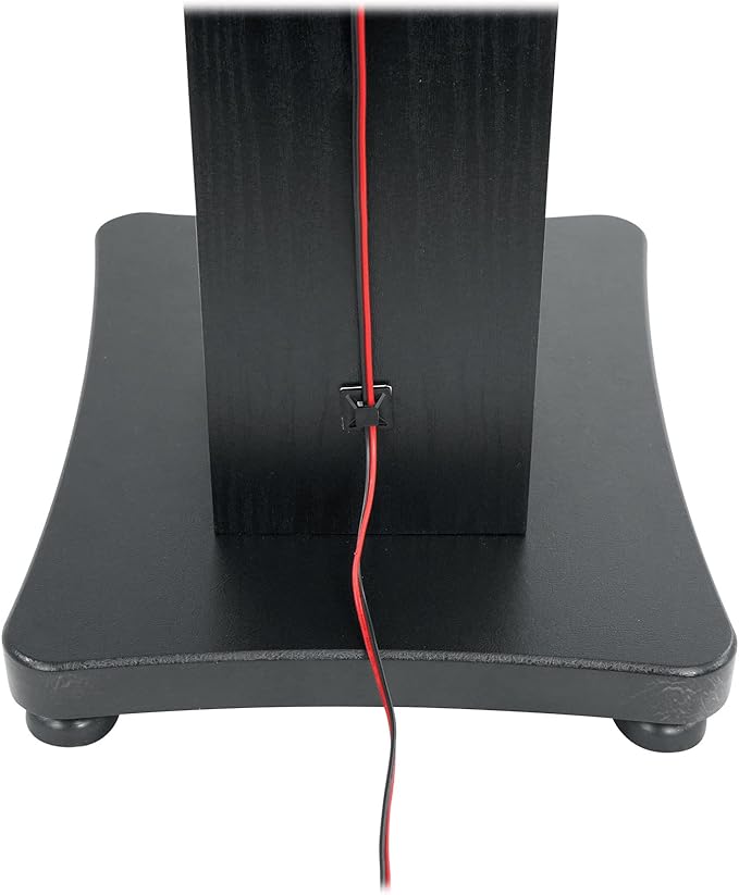 Rockville SS36B Pair Premium 36" Home Speaker Stands, 100Lbs Capacity, Black Wood Grain, Dual Top Platforms, Brass and Rubber Spikes, Isolation Pads, for Bookshelf and Surround Sound Speakers