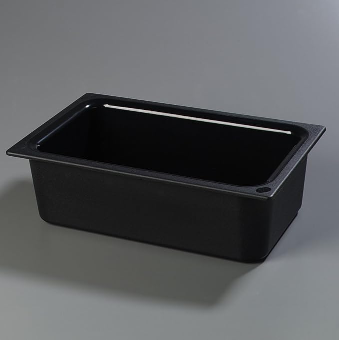 Carlisle FoodService Products CM110003 Coldmaster Plastic Standard Full-Size Food Pan, 15 qt. Capacity, 20.68" x 12.72" x 6.40", Black