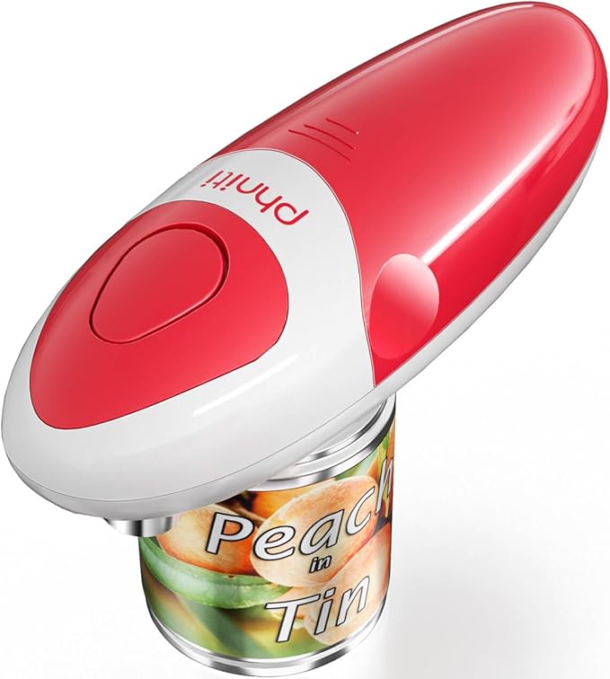 Phniti Handheld Electric Can Opener - Automatic Smooth Edge, Battery Operated for Seniors/Arthritis/Chefs - Fits All Can Sizes for Kitchen Use