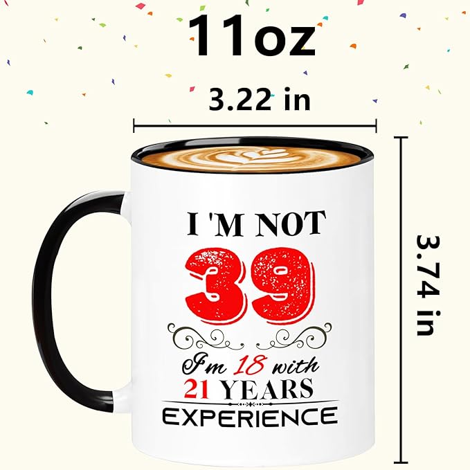 1986 39th Birthday Mug for Women Men, Turning 39 Year Old Birthday Gifts for Mom, Dad, Grandma, Grandpa, Wife, Husband, Daughter, Sister, Best Friends, Coworkers, Her, Him, 11oz Coffee Cup