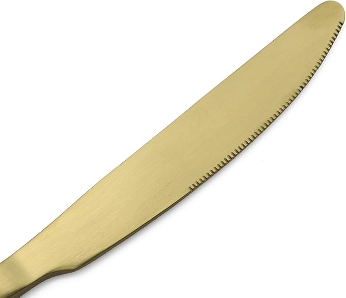 20-Piece Stainless Steel Flatware Set, Matte Finish Gold, Service for 4