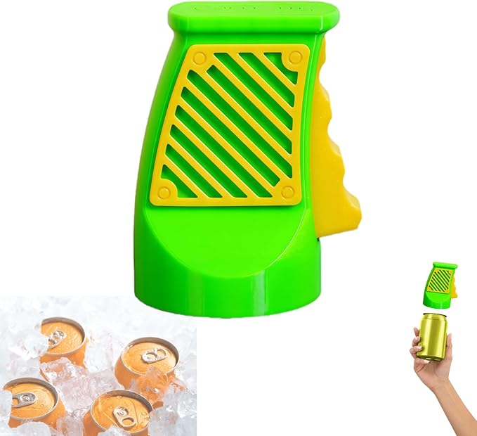 3D Printed Soda Can Opener Effortless One-Hand Can Opener for Soda Beer Beverage Durable Multifunctional Camper Bottle Openers (green and yellow)
