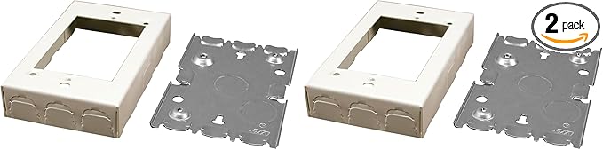 legrand WIREMOLD Metal Raceway, Extending Power, On-Wall, Outlet Box, Ivory, B-2 (Pack of 2)